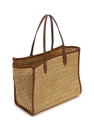 Detail View - Click To Enlarge - ANYA HINDMARCH - Raffia Eco Leather Pocket Tote