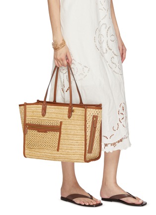Figure View - Click To Enlarge - ANYA HINDMARCH - Raffia Eco Leather Pocket Tote