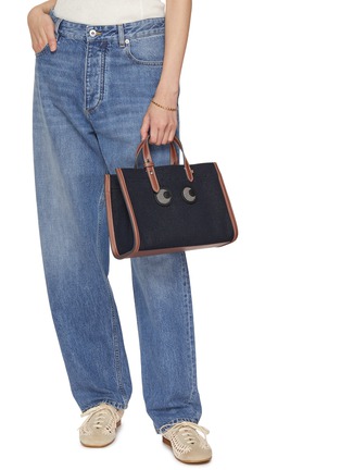Front View - Click To Enlarge - ANYA HINDMARCH - Mini Eyes Cotton Eco Leather E/W Tote