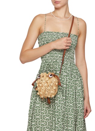 Figure View - Click To Enlarge - ANYA HINDMARCH - Blowfish Raffia Crossbody Bag