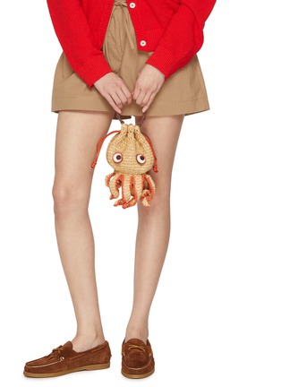 Front View - Click To Enlarge - ANYA HINDMARCH - Octopus Raffia Eco Leather Crossbody Bag