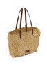 Detail View - Click To Enlarge - ANYA HINDMARCH - Shag Eyes Raffia Leather E/W Tote