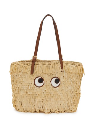 Main View - Click To Enlarge - ANYA HINDMARCH - Shag Eyes Raffia Leather E/W Tote