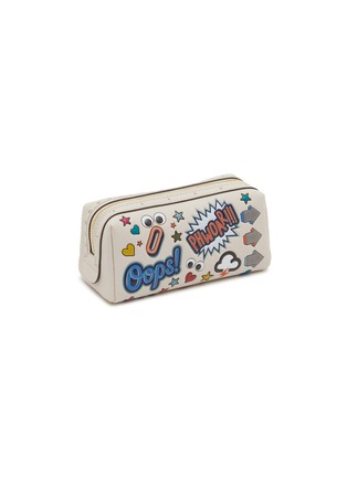 Figure View - Click To Enlarge - ANYA HINDMARCH - Girlie Stuff All Over Stickers Leather Pouch