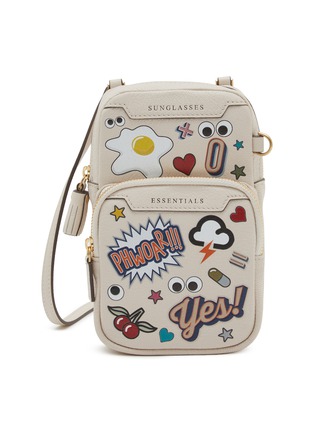 Main View - Click To Enlarge - ANYA HINDMARCH - All Over Stickers Essential Leather Crossbody Pouch