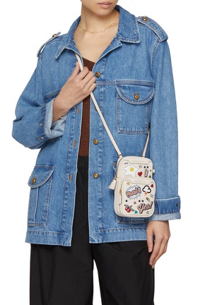 Figure View - Click To Enlarge - ANYA HINDMARCH - All Over Stickers Essential Leather Crossbody Pouch