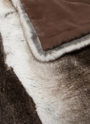 Detail View - Click To Enlarge - LAGOM - Rabbit Fur Throw Blanket — Natural Grey