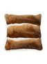 LAGOM Rabbit Fur Cushion — Natural Brown