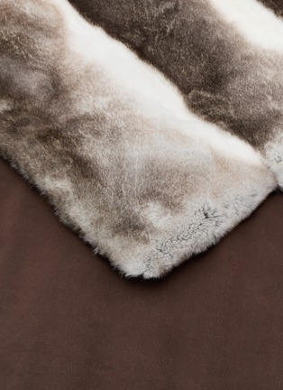 Detail View - Click To Enlarge - LAGOM - Rabbit Fur Throw Blanket — Natural Grey