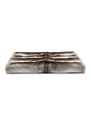 Main View - Click To Enlarge - LAGOM - Rabbit Fur Throw Blanket — Natural Grey