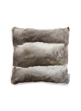 Main View - Click To Enlarge - LAGOM - Rabbit Fur Cushion — Natural Grey