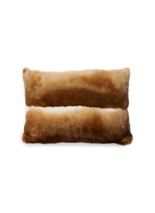 Main View - Click To Enlarge - LAGOM - Rabbit Fur Cushion — Natural Brown