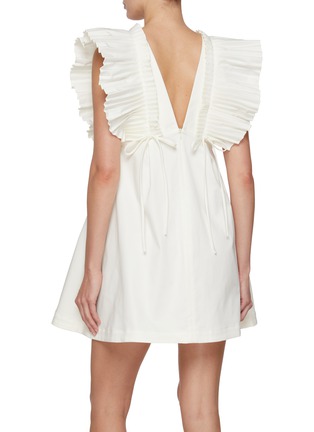 Back View - Click To Enlarge - KIKA VARGAS - Francine Ruffle V-Neck Mini Dress