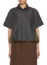 Main View - Click To Enlarge - SACAI - Hybrid Back Dark Wash Denim Shirt