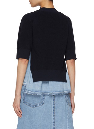 Back View - Click To Enlarge - SACAI - Hybrid Knit Light Wash Sweater