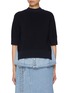 Main View - Click To Enlarge - SACAI - Hybrid Knit Light Wash Sweater