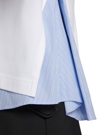  - SACAI - Hybrid Striped Cotton Poplin T-Shirt