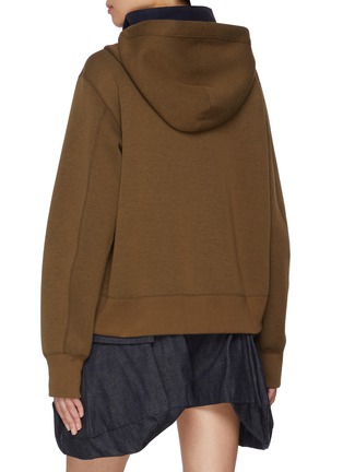Back View - Click To Enlarge - SACAI - Hybrid Layered Sponge Sweat Hoodie