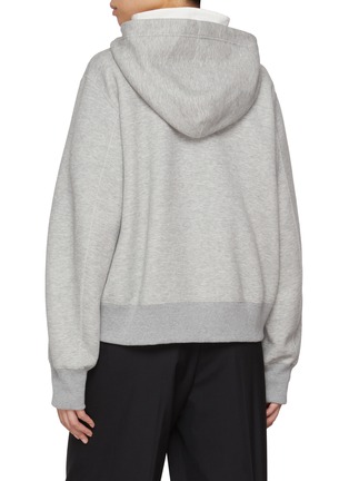 Back View - Click To Enlarge - SACAI - Hybrid Layered Sponge Sweat Hoodie