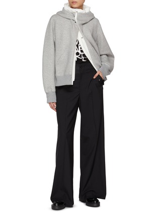 Figure View - Click To Enlarge - SACAI - Hybrid Layered Sponge Sweat Hoodie