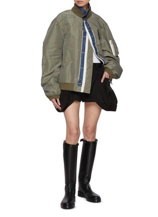 Figure View - Click To Enlarge - SACAI - Double Faced Silk Cotton Shorts