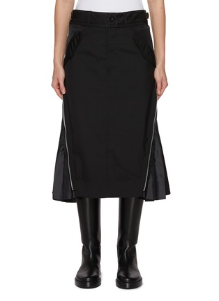 Main View - Click To Enlarge - SACAI - Hybrid Suiting Midi Skirt
