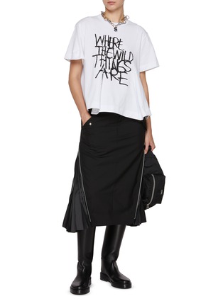 Figure View - Click To Enlarge - SACAI - Hybrid Suiting Midi Skirt