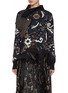 Main View - Click To Enlarge - SACAI - Floral Jacquard Draped Wool Knit Top
