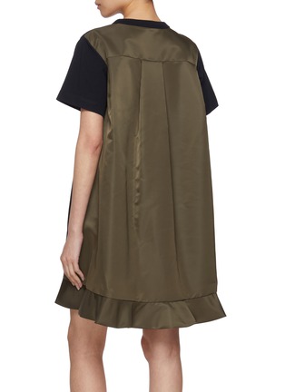 Back View - Click To Enlarge - SACAI - Hybrid Cotton T-Shirt Dress
