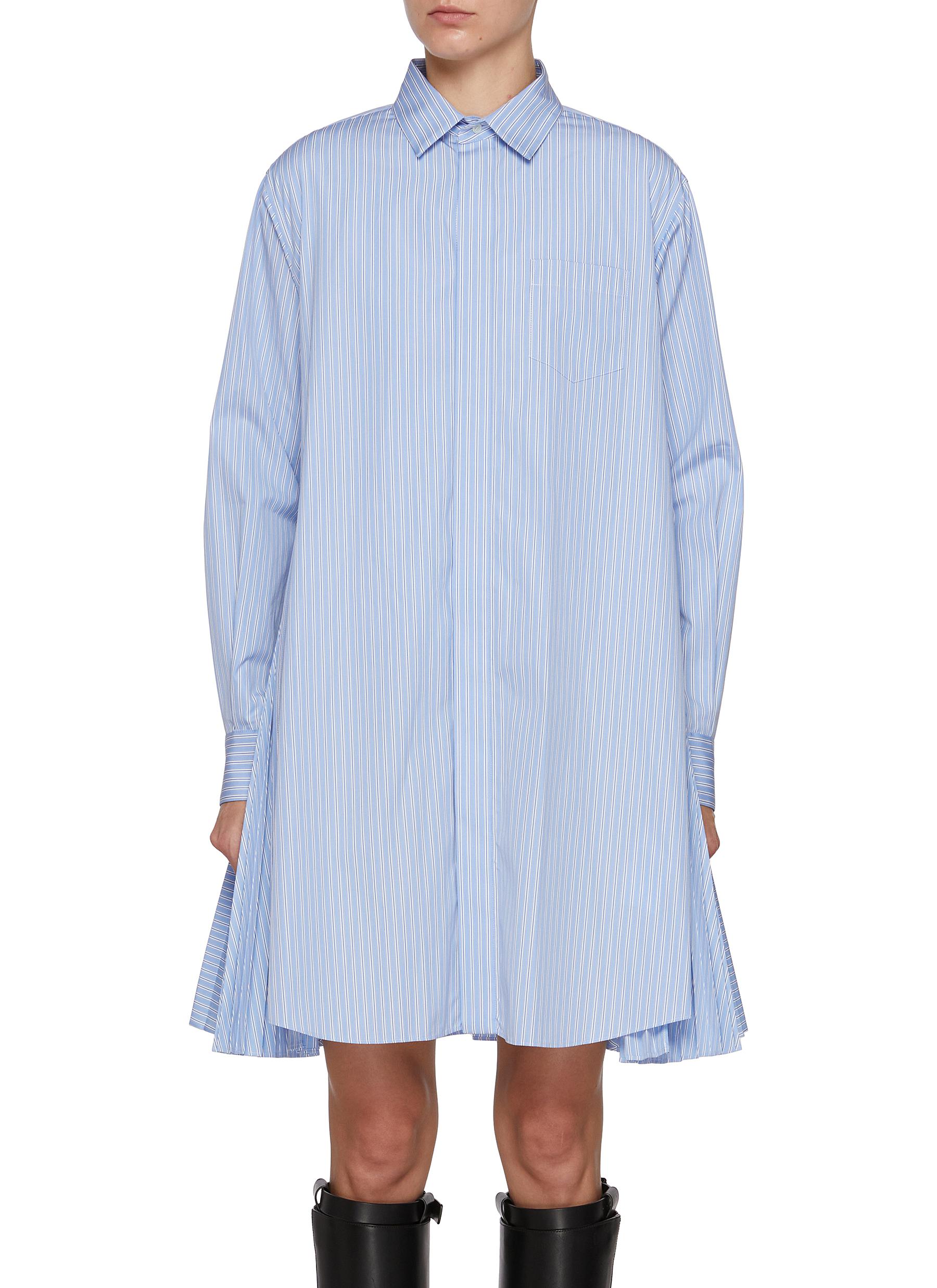 SACAI | Striped Cotton Poplin Dress | Women | Lane Crawford