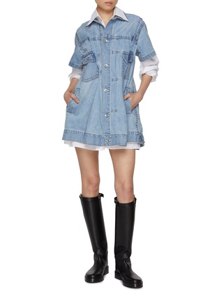 Figure View - Click To Enlarge - SACAI - Medium Wash Denim Dress