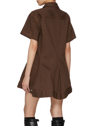 Back View - Click To Enlarge - SACAI - Button Up Dark Wash Denim Mini Dress