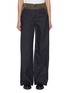 Main View - Click To Enlarge - SACAI - Hybrid Contrast Waistband Dark Wash Jeans