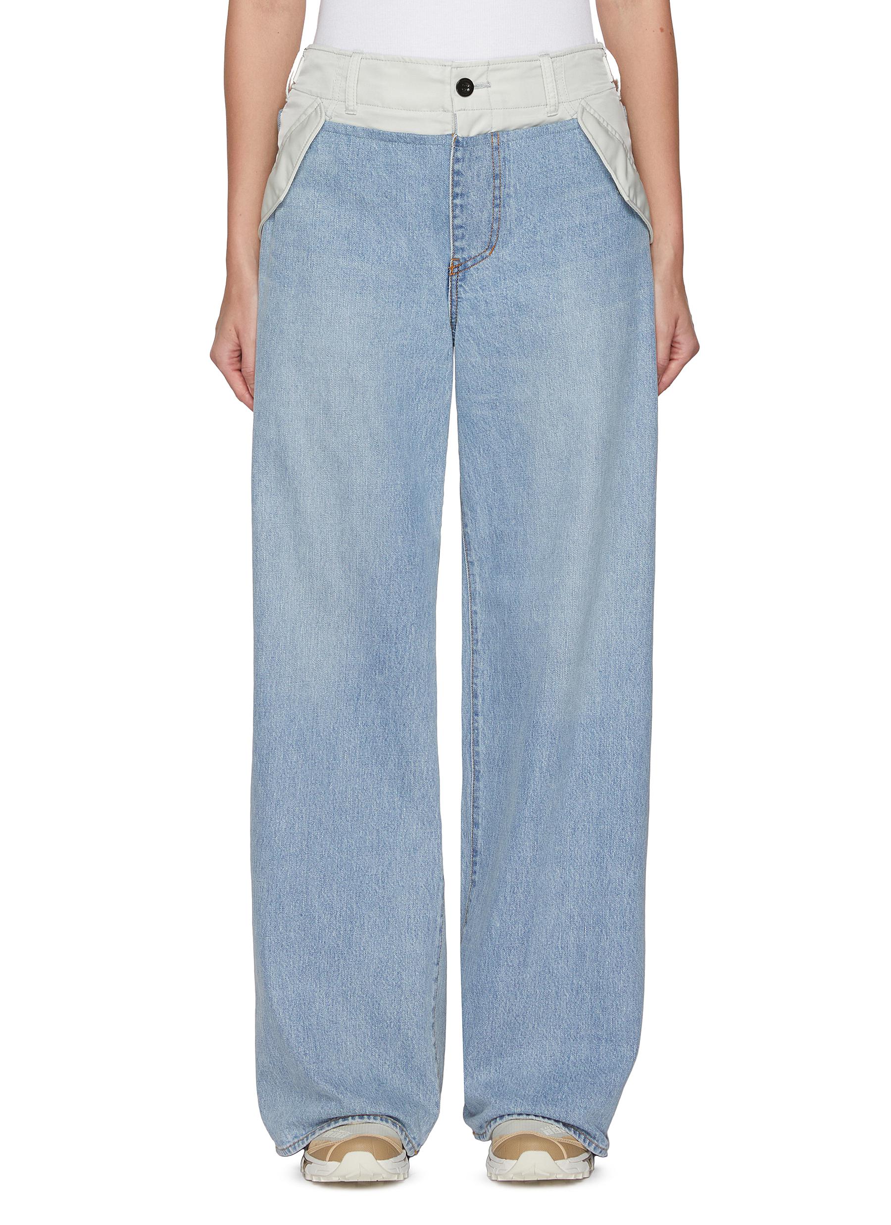 SACAI | Hybrid Contrast Waistband Light Wash Jeans | Women