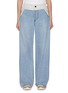 Main View - Click To Enlarge - SACAI - Hybrid Contrast Waistband Light Wash Jeans