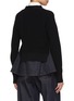 Back View - Click To Enlarge - SACAI - Hybrid Knit Dark Wash Denim Cardigan