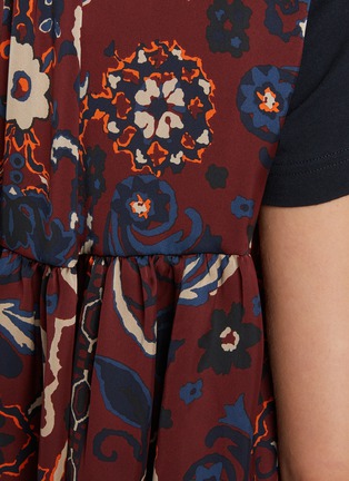  - SACAI - Hybrid Floral Print Cotton T-Shirt