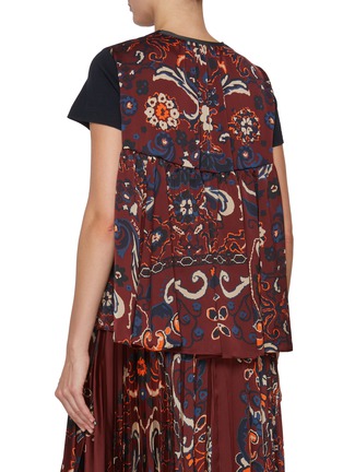 Back View - Click To Enlarge - SACAI - Hybrid Floral Print Cotton T-Shirt