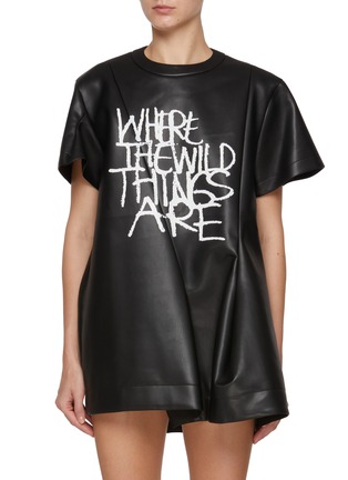 Main View - Click To Enlarge - SACAI - Where The Wild Things Are Faux Leather T-Shirt Dress