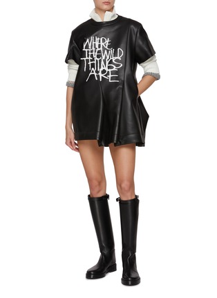 Figure View - Click To Enlarge - SACAI - Where The Wild Things Are Faux Leather T-Shirt Dress