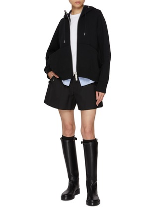 Figure View - Click To Enlarge - SACAI - Sponge Sweat Zip Up Hoodie