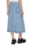 Back View - Click To Enlarge - SACAI - Belted Light Wash Denim Midi Skirt