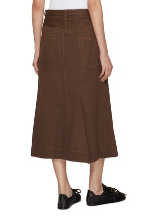 Back View - Click To Enlarge - SACAI - Pleated Dark Wash Midi Skirt