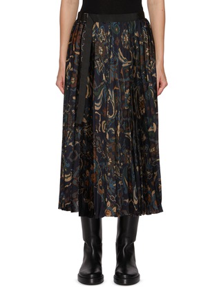 Main View - Click To Enlarge - SACAI - Floral Print Pleated Skirt