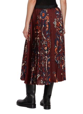 Back View - Click To Enlarge - SACAI - Floral Print Pleated Skirt
