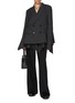 Figure View - Click To Enlarge - SACAI - Buckled Side Flap Pocket Suiting Mix Pants