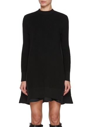 Main View - Click To Enlarge - SACAI - Hybrid Suiting Mix Knit Dress