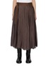 Main View - Click To Enlarge - SACAI - Belted Pleated Dark Wash Midi Skirt