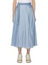 Main View - Click To Enlarge - SACAI - Belted Pleated Light Wash Midi Skirt