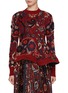 Main View - Click To Enlarge - SACAI - Floral Jacquard Draped Wool Knit Top